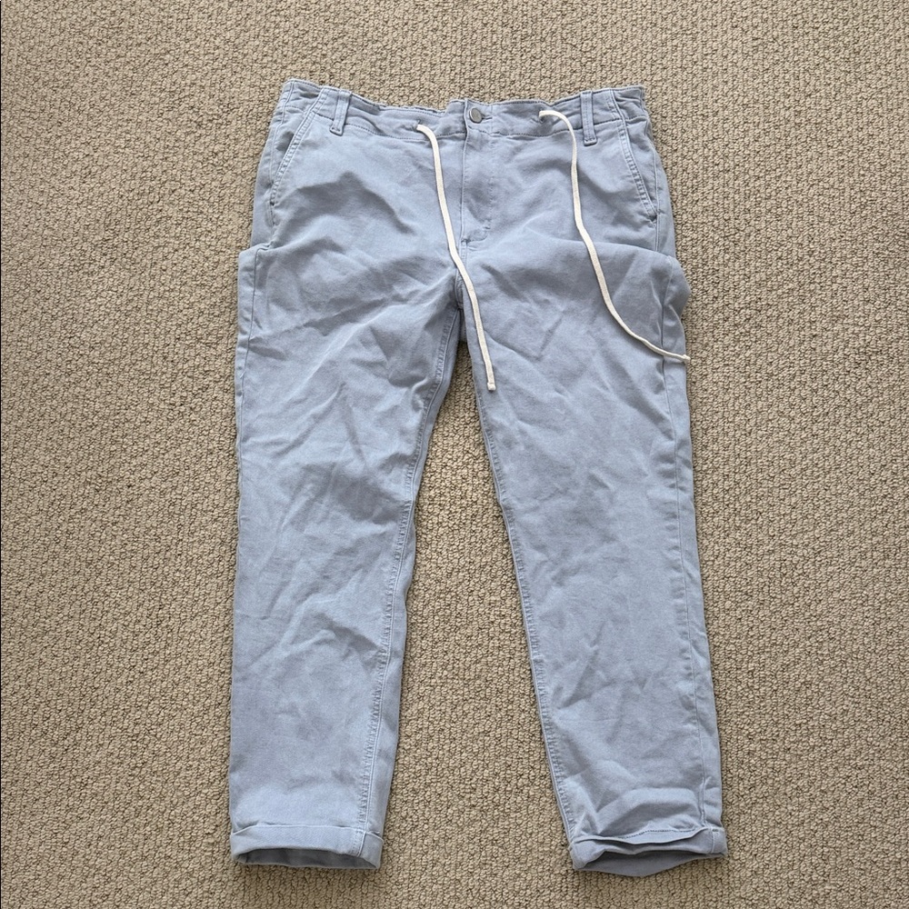 PAIGE Women's Light Blue Straight Leg Pants